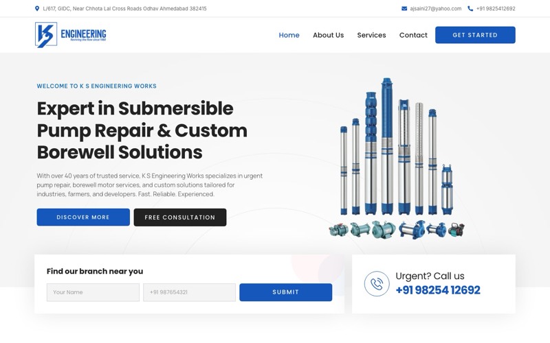 KS Engineering website homepage