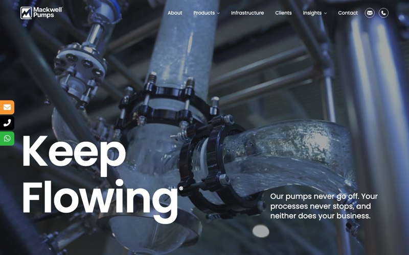 Mackwell Pumps website homepage