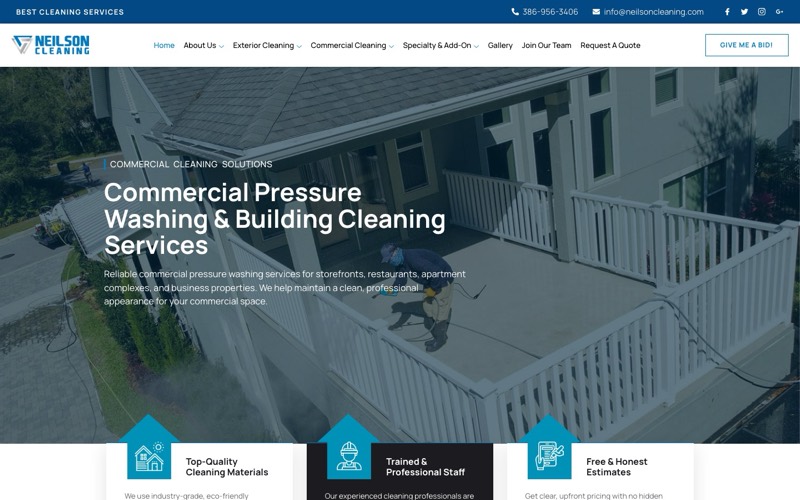 Neilson Cleaning website homepage