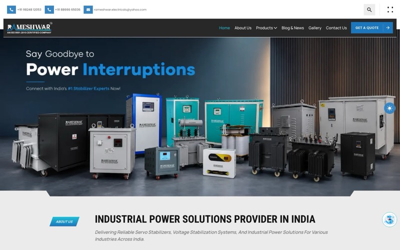Rameshwar Power Control website homepage