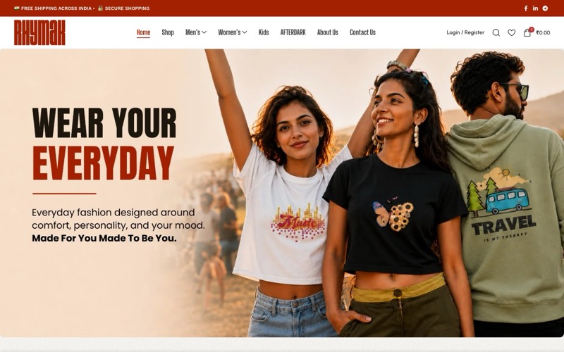 RhyMak website homepage
