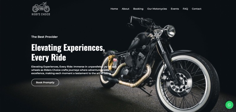 Riders Choice website homepage