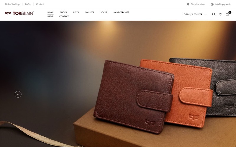 Topgrain website homepage